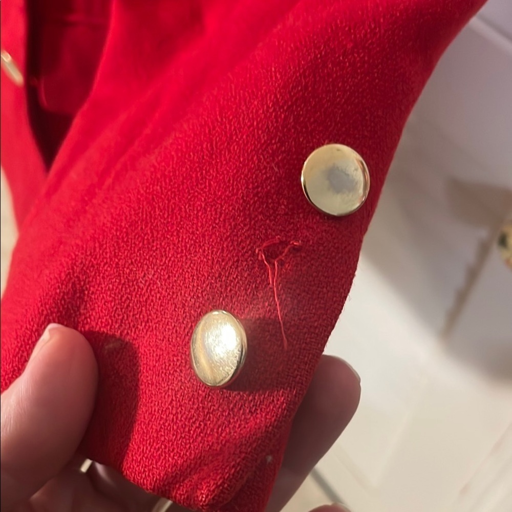 Pendleton Red And Gold Flat Button Blazer With No… - image 4